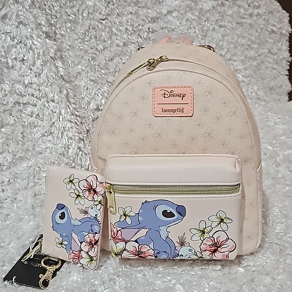Loungefly Lilo and Stitch Floral mini back and coin purse wallet